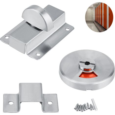 Verrou de Porte avec indicateur de confidentialité,Serrure de Porte antivol avec indicateur de Vacance et Joint fileté,verrou avec indicateur Verrou de porte de salle de bain (1/5)