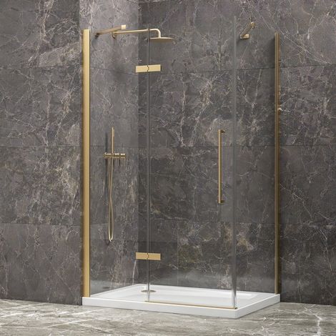Box doccia 70x80 (fisso 80) oro satinato porta battente KT5000G kamalu