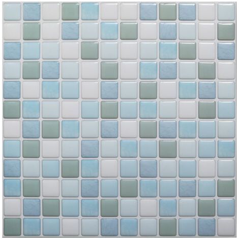 3D Mosaic Self-Adhesive Wall Tiles, Waterproof, 23.6 x 23.6 cm, for Kitchen and Bathroom - 4 Pieces (1/5)