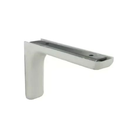 Soporte angular de acero Leonard y plástico blanco, 80x117mm.