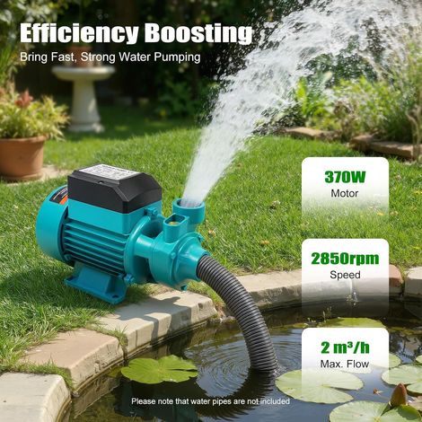 Pompe de jardin 370 W 220 V, silencieuse, haute pression, 2 m³/h IP44, hauteur de refoulement de 38 m, pompe d'irrigation, pompe électrique (1/5)