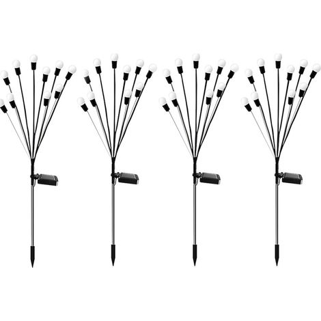 Solarbetriebene LED-Gartenleuchte „Firefly Light“ mit Windantrieb, wasserdicht, für den Außenbereich, Camping, warmes Licht, 10 Lampenfassungen, 4 Stück (1/5)