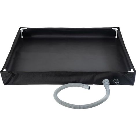 Piatto doccia pieghevole 80 x 80 cm, piatto doccia portatile impermeabile con tubo di scarico per campeggio, cabina doccia mobile, cura degli animali domestici, nero (1/5)