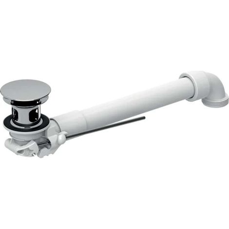 Geberit Accessori - Sifone salvaspazio per lavabi con troppopieno, piletta a saltarello, cromo 152.070.21.1