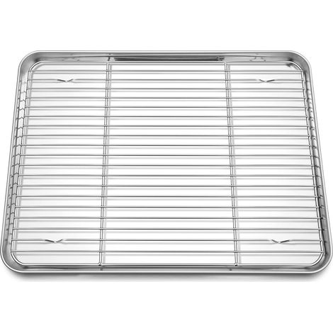 1 Ensemble plaque cuisson, Grille refroidissement, Acier inoxydable, Bord roulé, Four domestique (1/5)