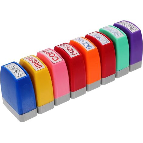 de 8 tampons de bureau en ABS avec boîte de rangement