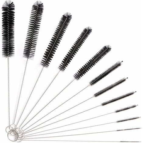 12Pcs Tube Brosse de Nettoyage,Goupillon Nettoyage,Brosse de Nettoyage Tube pour Bouteille en Verre Bébé Biberon Bouilloire Clavier, Tuyau Brosses de Nettoyage,Brosse de Nettoyage Bouteille-Chrom (1/5)