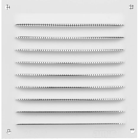 Grille de ventilation carrée en Aluminium avec moustiquaire Grilles d'aération pour sortie d'air Idéal pour plafond de cuisine et salle de bain Dimensions : 100 x 100 mm Couleur: Blanc (1/5)