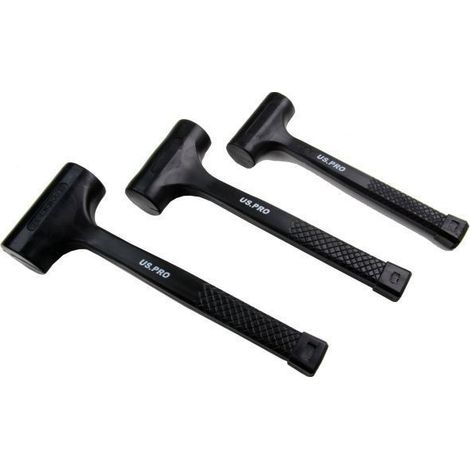 US PRO Dead Blow Hammers 3pc Rubber Hammer 1lb 2lb 3lb Set 1664 New (1/4)