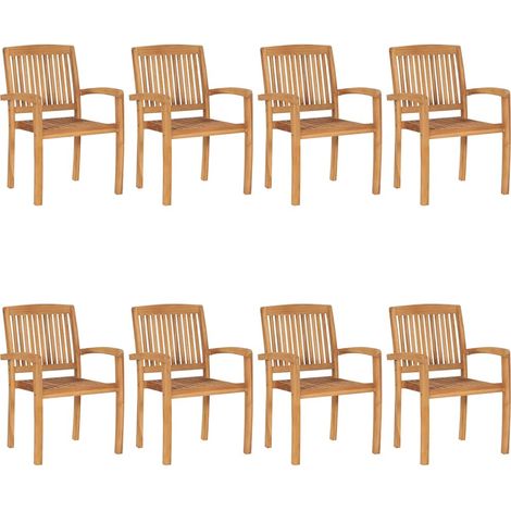 Maison Exclusive - Stapelbare Gartenstühle mit Kissen 8 Stk. Mass