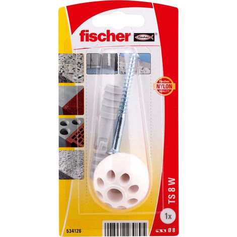 Kit de fixation butée de porte blanche - Fischer (1/2)