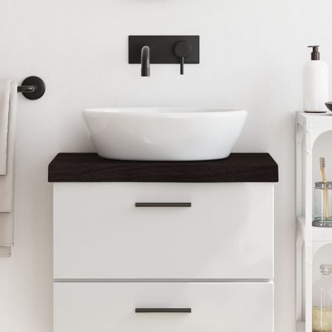 vidaXL Encimera de baño madera tratada marrón oscuro 60x30x(2-6) cm (1/5)