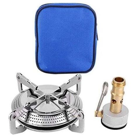 NALOOKAMIC Réchaud de Camping avec Adaptateur de Réservoir de Gaz Randonnée équipement de Camping Pique-nique Cuiseur Brûleur pour L'extérieur (1/3)