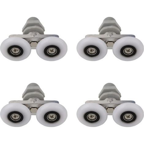 4 Stück 25-mm-Doppelduschtürrollen, Duschtürrollen, Schiebetürrollen für Duschen, Ersatzrollen für Badezimmerduschen, Badezimmer-Ersatzteile (1/5)