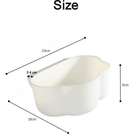 Poubelle Suspendue - PP Blanc - Pour Porte D'armoire Cuisine et Table à Langer - Lot de 2 - 23 x 9 x 18 cm - Épaisseur Max 2,4 cm (1/4)
