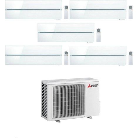 Mitsubishi Climatizzatore Penta Split Kirigamine MSZ-LN Bianco 9+9+9+12+12 con MXZ-5F102VF Inverter R-32 Wi-Fi Classe A++