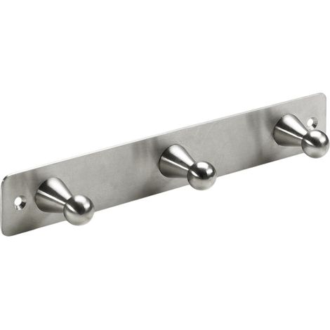 Hettich Garderobenleiste 3 Haken 22,0 x 3,5 x 3,6 cm Edelstahl Hakenleiste