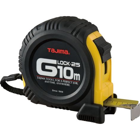 Tajima ajima Profi-Bandmaö´ Lönge 10 m Breite 25mm schwarz/gelb Stahlband