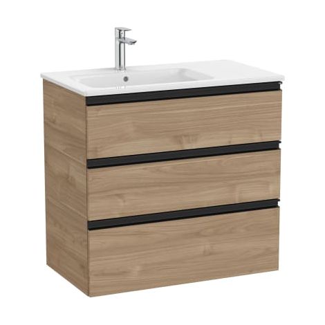 CONJUNTO MUEBLE THE GAP 800X460 2 CAJONES + LAVABO IZQUIERDA NOGAL