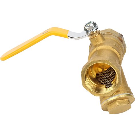 Robinet à sphère laiton avec filtre crépine en Y 1" BSP DN25 filetage femelle pour eau gaz huile (1/5)