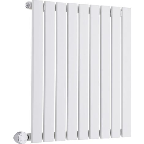 Milano Alpha Electric - Modern White Horizontal Single Flat Panel Radiator - 635mm x 630mm (1/4)