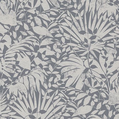 Empapelado de lujo exclusivo Profhome 388314 papel pintado no tejido texturado con ornamentos florales y efecto metálico gris plata 5,33 m2 (1/5)