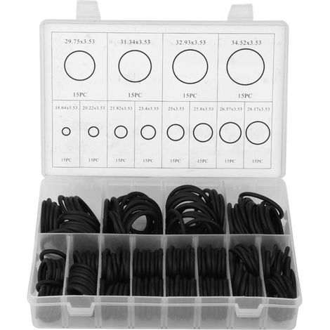Kit de 180 joints toriques en caoutchouc nitrile pour plomberie et réparation, avec étui de rangement (1/5)