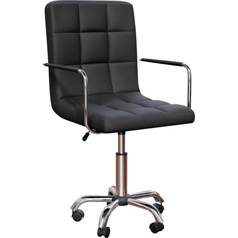 Calbo Adjustable Office Chair Backrest Armrest Ergonomic Computer Desk Chair Swivel Seat, Black (1/5)