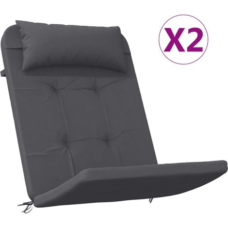 Coussins de chaise adirondack lot de 2 anthracite tissu oxford (1/5)