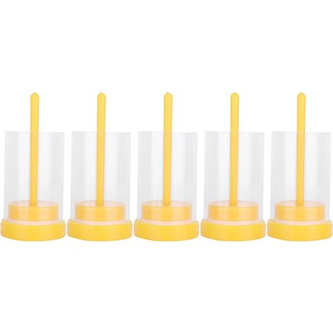 Lot 5 cages marquage reine abeille – plastique léger – tube récupération – accessoire apiculture (1/5)