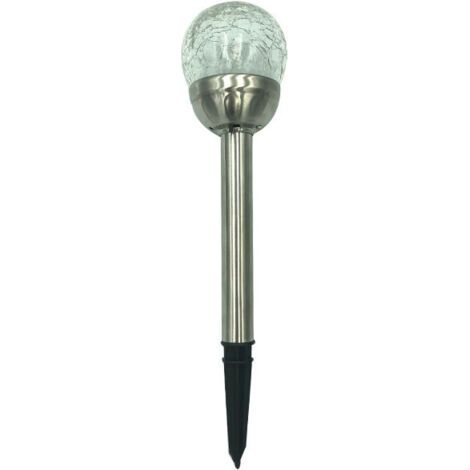 Lampes solaires d’extérieur, éclairage boule LED de jardin, lumière blanche, étanche, piquet,argenté (1/5)