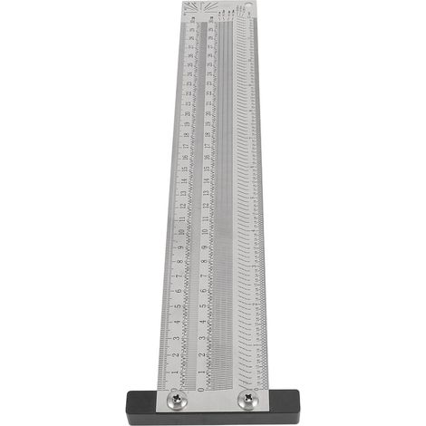 Règle de traçage en acier inoxydable 300mm, équerre en T 12 pouces avec pointeau de précision 0,25mm pour menuiserie, perceuse à colonne et scie circulaire (1/5)