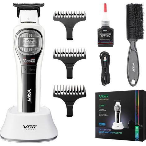 888T Tondeuse De Finition Avec Station de Charge  Tondeuse Cheveux Hommes Avec Fonction Turbo, Trimmer Homme Moteur BLDC 8000 Tr/min, Écran LED et Recharge USB (1/5)