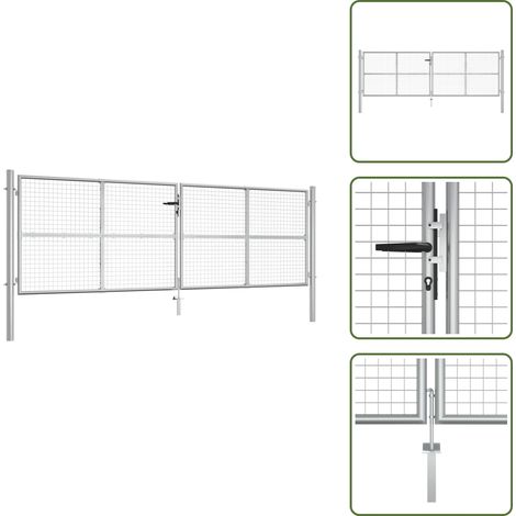 Cancello per giardino - vidaXL Cancello da Giardino in Acciaio Zincato 400x125 cm Argento - Cancello per terrazza