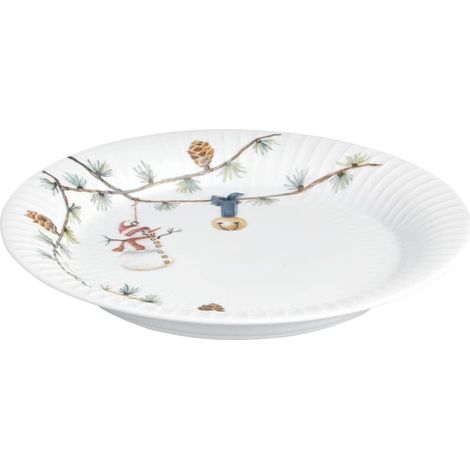 Assiette Ø22 cm Christmas fait main avec aquarelle, blanc (1/5)