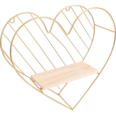 Étagère Murale Flottante de Cœur, Matériau Synthétique Surface Lisse et Antirouille, Design Simple et Généreux pour Salle à Manger et Décoration Intérieure (1/5)