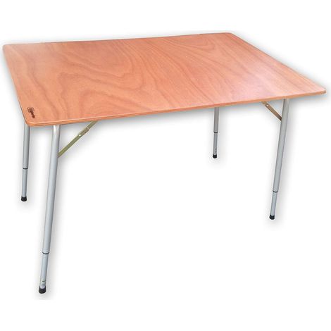Table d'extension en contreplaqué Marine 120x80 cm, Pieds télescopiques 65-85 cm Gris/Naturel (1/5)