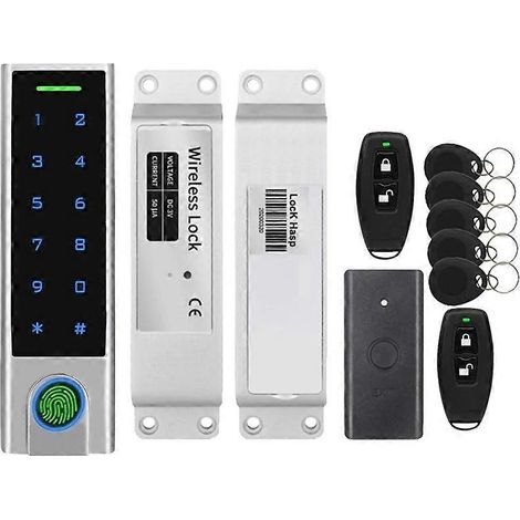 Lecteur RFID de carte EM 125 kHz, serrure de porte biométrique sans fil à empreinte digitale, émetteur de télécommande 433 MHz, porte-clés, système de contrôle d'accès intelligent (1/5)