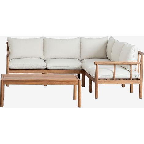 Ensemble de jardin avec canapé d'angle 5 places et table basse en bois d'acacia Melvin SKLUM (1/5)