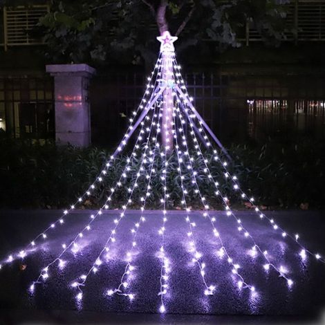 317 Luci natalizie a LED, Luci a tenda a stella per albero di Natale, Luci a stringa per albero di Natale bianco caldo, Decorazione natalizia, Festa (1/5)