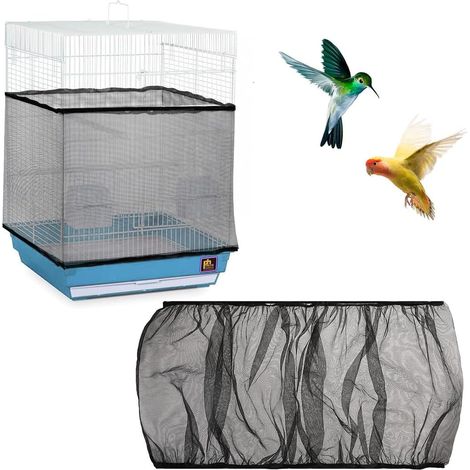 1 Pièces Couverture de Cage à Oiseaux, Nylon en Filet de Protection pour Cage Oiseaux Lavable, Ventilé est Antipoussière, Housses (1/5)