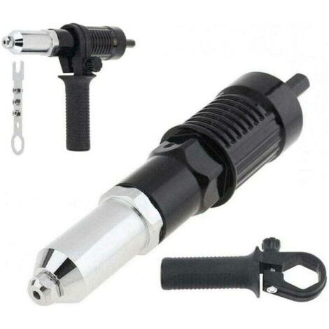 Adaptateur de Pistolet à Rivets, Pistolet à Riveter électrique avec Boîtier de Moulage en Aluminium et Poignée Antidérapante pour Perceuse Sans Fil Outil D'Insertion de Riveteuse électrique (1/5)