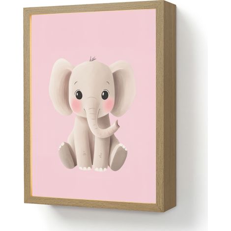 WALL LIGHT Elephant - Baby - Pink - Cartoon 30x40 cm (1/5)