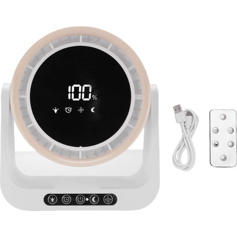 6-Zoll-Tischventilator mit digitaler LED-Anzeige zur Wandmontage, 5 Geschwindigkeitsstufen, Wind- und Nachtlichtfunktion