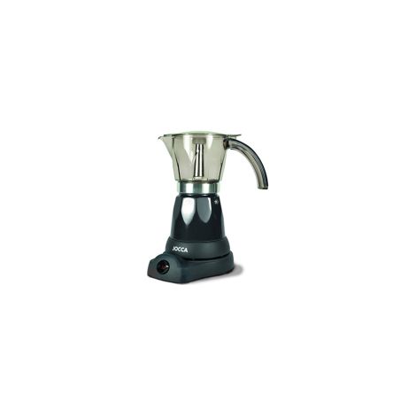 Caffettiera elettrica italiana jocca 5449n nera - sistema sempre caldo - caraffa trasparente - 6 tazze - ruota di 360° sulla sua base