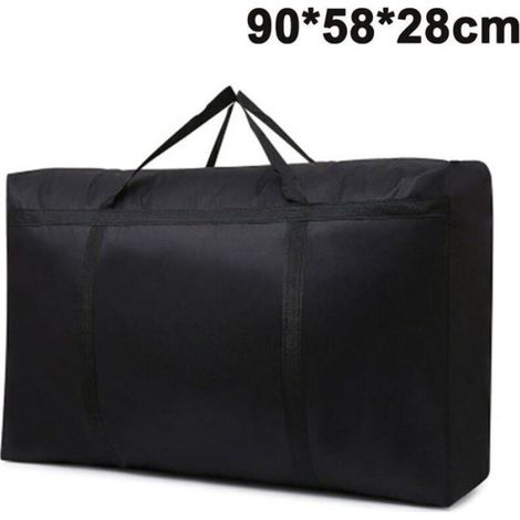 Sac Rangement 150L Couette, Glissière, Poignée Renforcée, Sous Lit Noir (1/5)