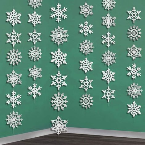 Nol D¨coration de Flocons de Neige, 6,5 Pieds - Paquet de 6, Flocon de Neige a Suspendre D¨coration guirlandes pour Hiver F¨ºte de Nol Anniversaire D¨coration Fournitures (1/5)
