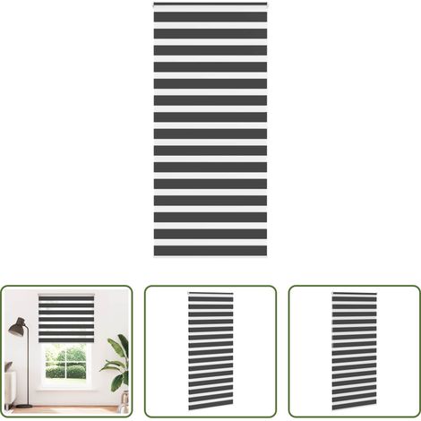 vidaXL Store solaire - Store zèbre noir 110x200 cm largeur du tissu 105,9 cm polyester (1/5)