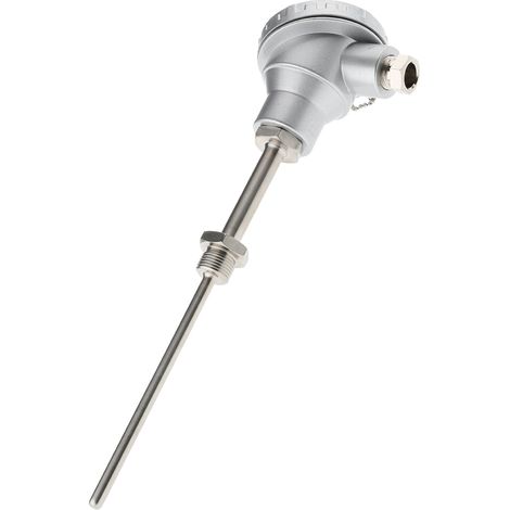 Capteur RTD PT100 RS PRO, Ø 8mm, L.150mm, +450°C max, Tête de connexion ( Prix pour 1 ) (1/2)