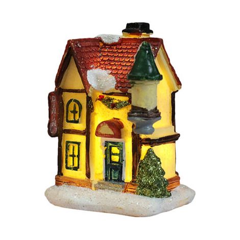 QORVA-Lumière LED de noël en résine, décorations de maison, scène de Village, ville, cadeaux (1/4)